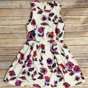 White Floral A-Line Flare Mini Dress- Forever 21